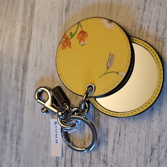 Coach Accessories - NWT COACH Mirror Bag Charm with Mystical Floral Print Yellow